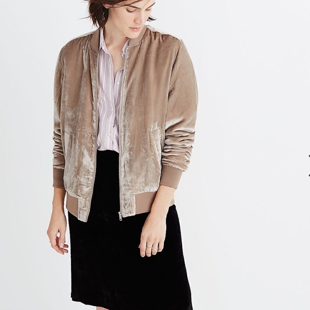 Madewell velvet bomber jacket size medium